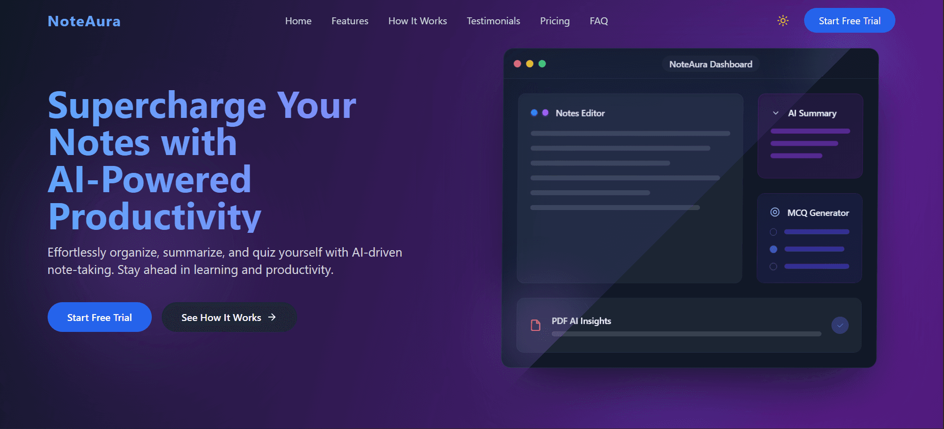 NoteAura — AI Note-Taking SaaS